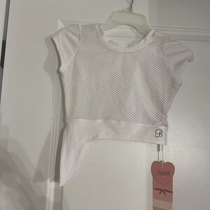 Bombshell Sportswear White Side Tie Mesh Front Crop Top - XS - New